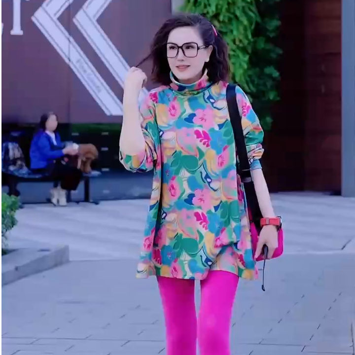 德绒绿花正品原版长袖T恤女2025秋季新款打底衫时尚圆领显瘦上衣