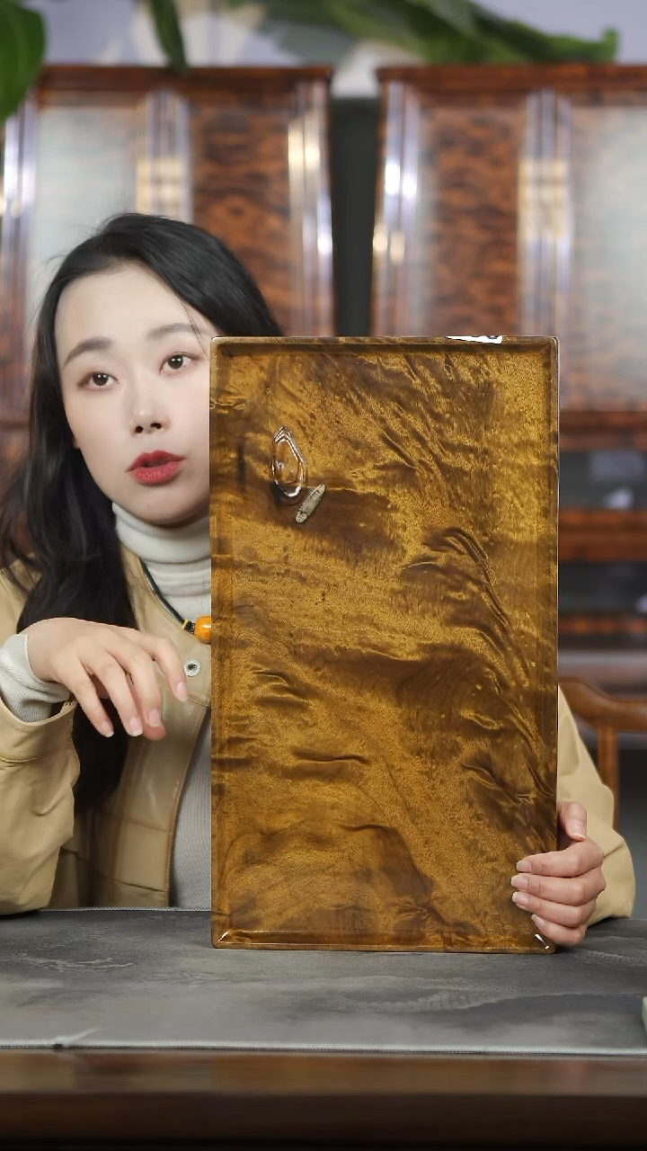 金丝楠满花精工孤舟茶盘809