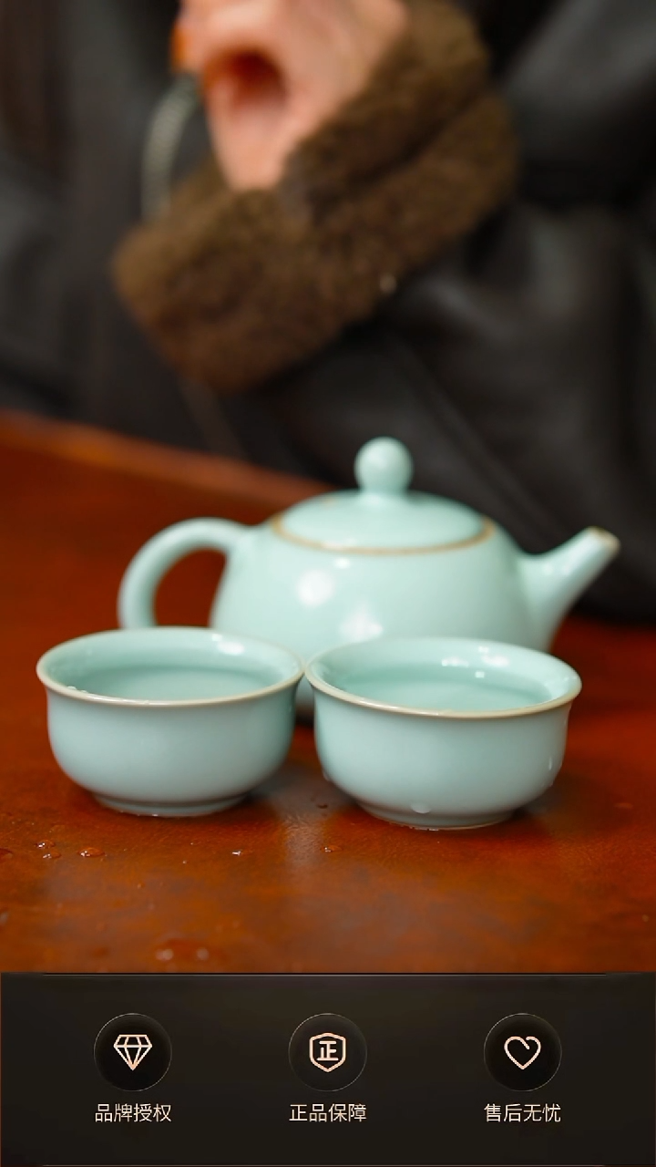 其他天青臻稀小石瓢壶不完美 一壶两杯