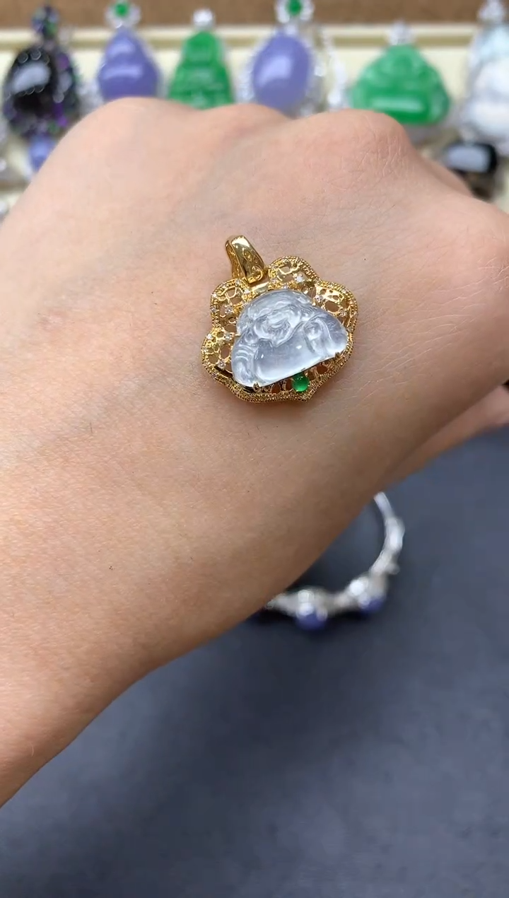 【闪购商品】翡翠颈饰18K金镶嵌466-中国好珍宝