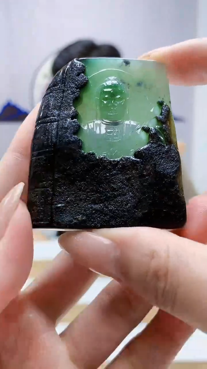 未镶嵌定制翡翠4917MM-毛货挂件34