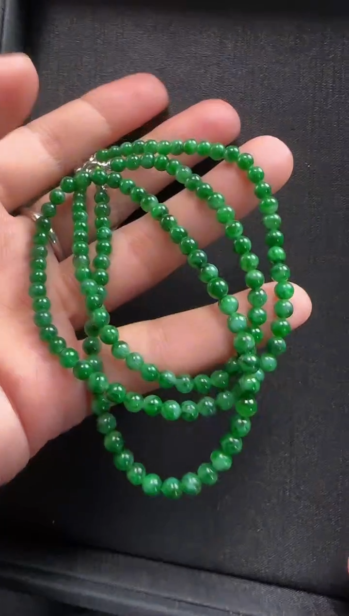 【闪购商品】翡翠颈饰18K金镶嵌465 | 玉珠一条