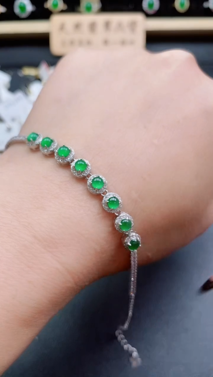 银S925镶嵌戒指翡翠1