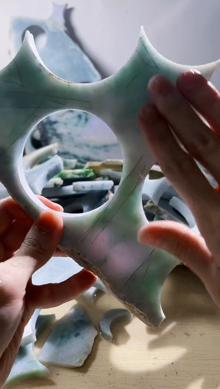 翡翠裸石缅甸翡翠A货文310