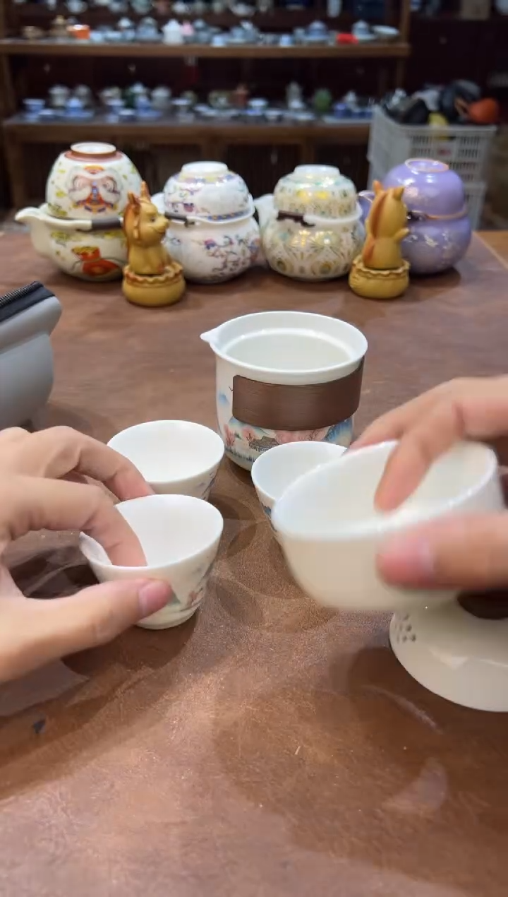 真的很便宜会开片的旅行茶具