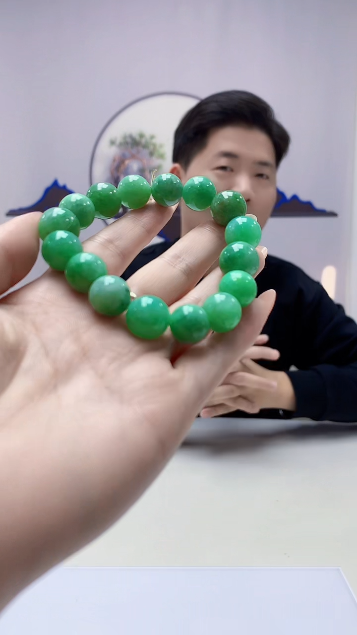【闪购商品】定制翡翠未镶嵌4917DD-毛货手串178