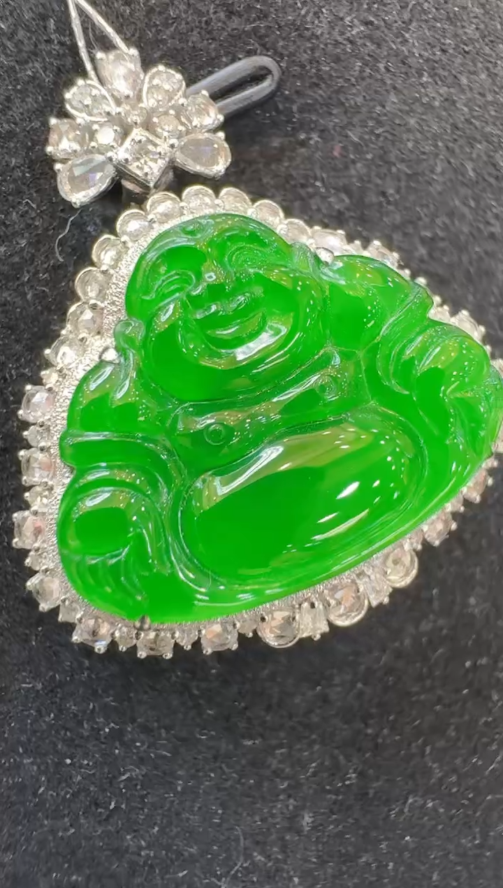 翡翠18K金镶嵌吊坠(不含链)多样性团购发一件