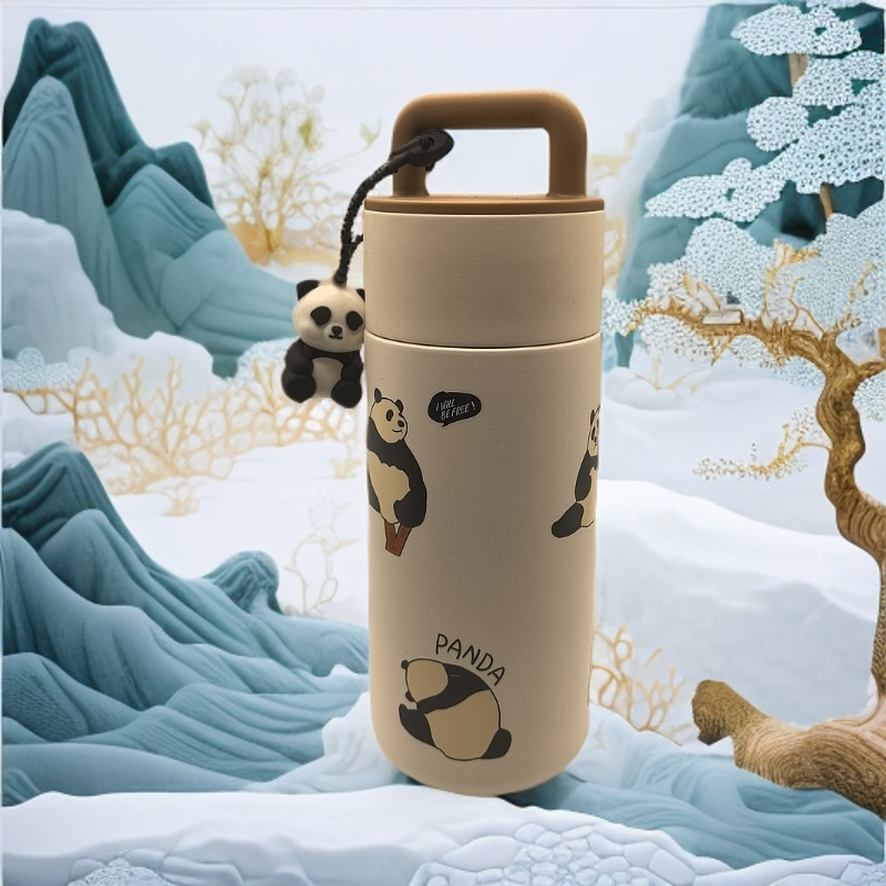 微瑕熊猫保温杯便携可爱卡通熊猫纪念保温杯