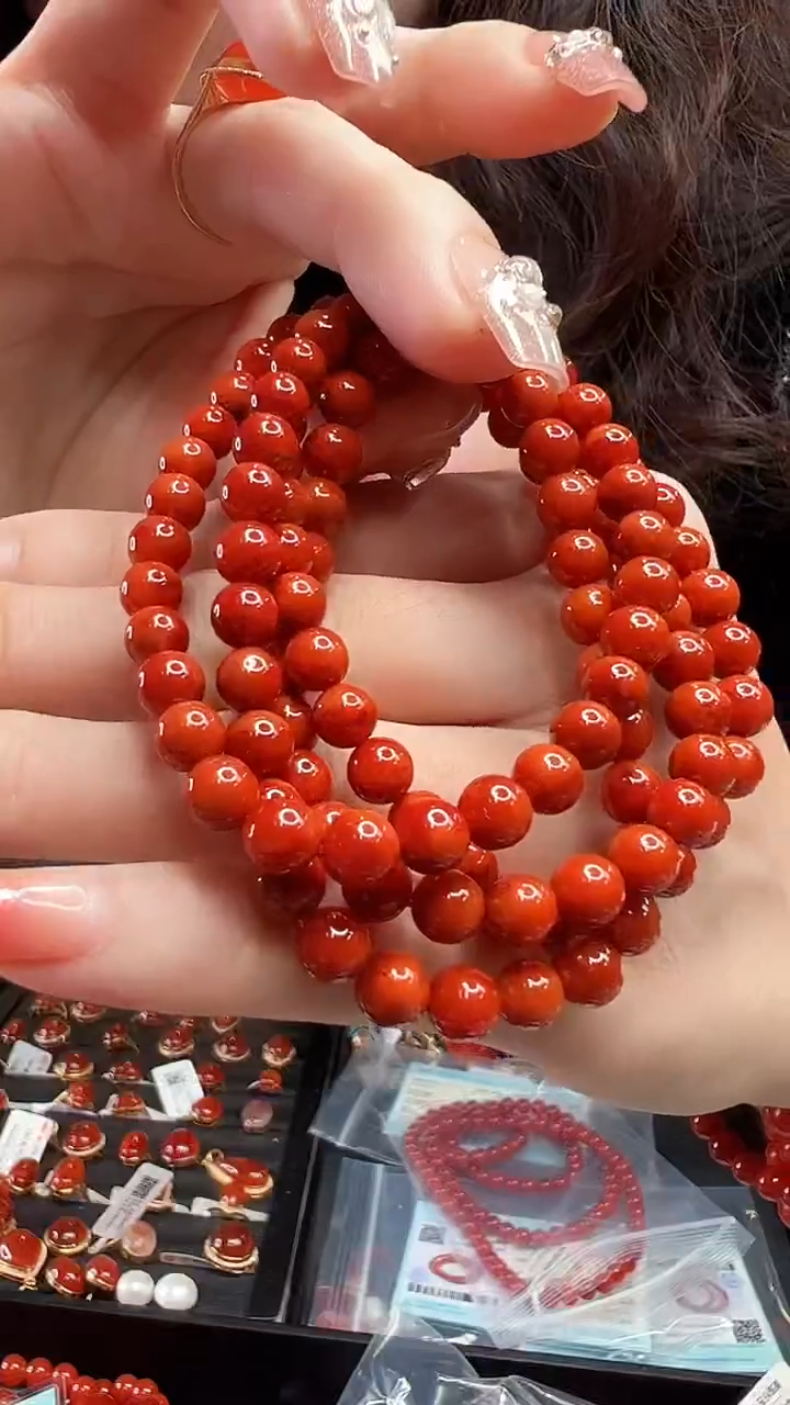 【闪购商品】南红玛瑙圆珠多圈链未镶嵌6mm
