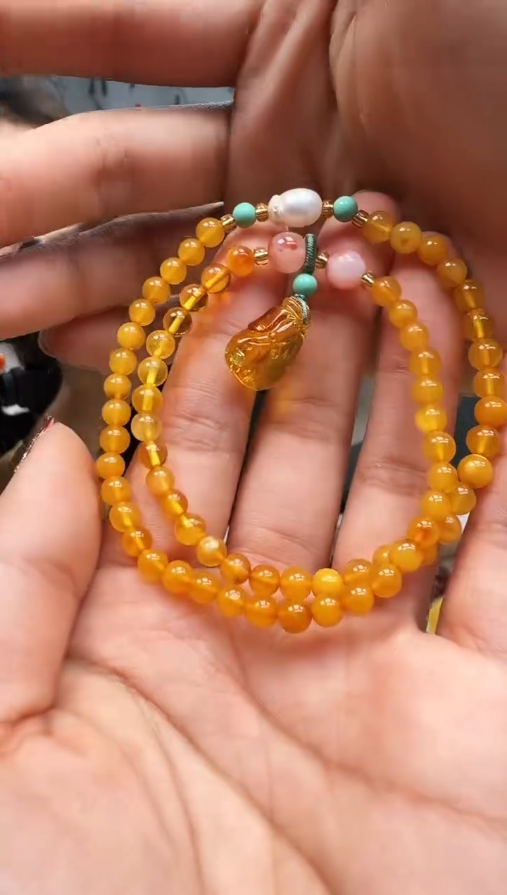 【闪购商品】琥珀裸石未镶嵌双圈