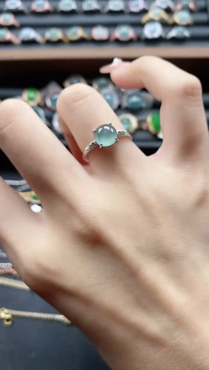 【闪购商品】翡翠戒指银S925镶嵌51151