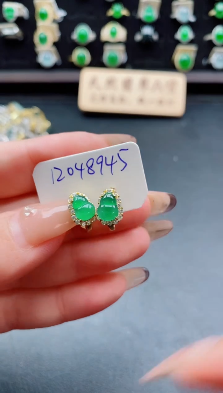 银S925镶嵌戒指翡翠1