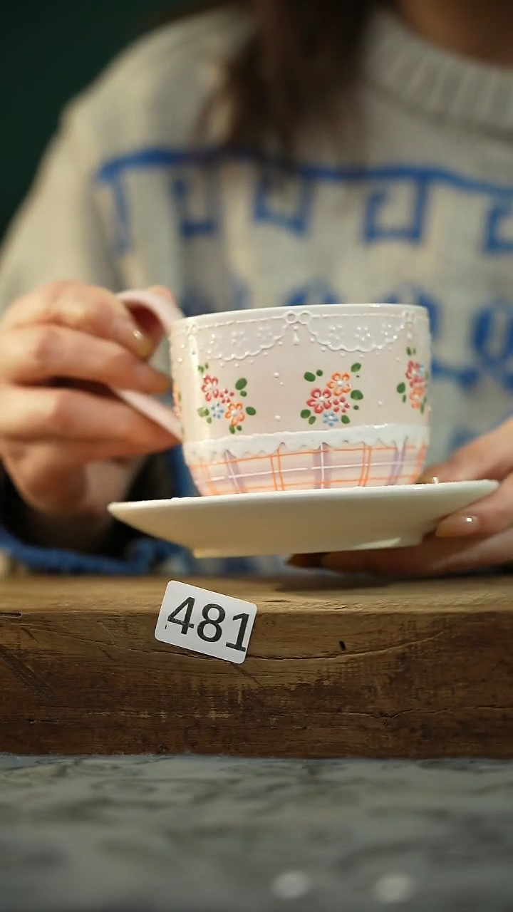 【闪购商品】瓷片新品！设计师款手绘/咖啡杯 喜喜