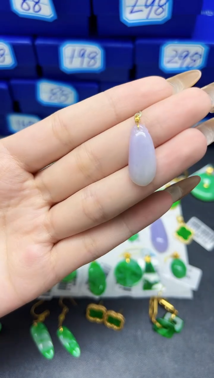 【闪购商品】翡翠颈饰18K金镶嵌Y缅料A货/支持复检/一件