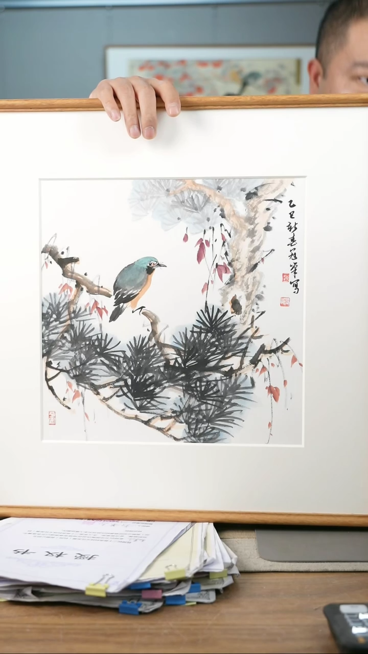 【闪购商品】书法美协副主-赵老师52*52带框花鸟作品
