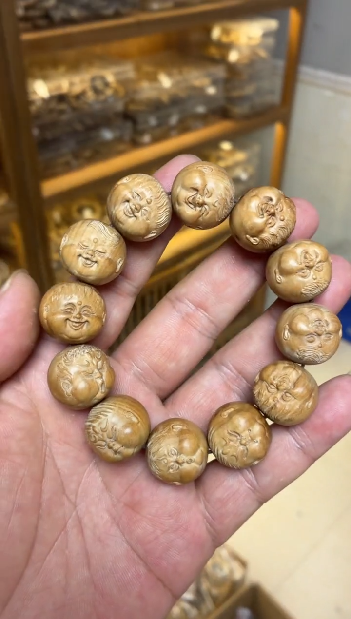 檀香木手串/手链 老山檀雕刻单圈人生百态多样性发其一