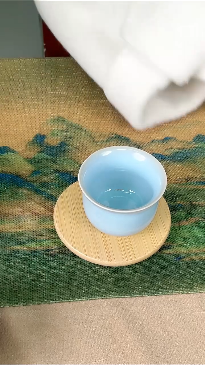 杯子瓷韩红 天青釉 小铃铛