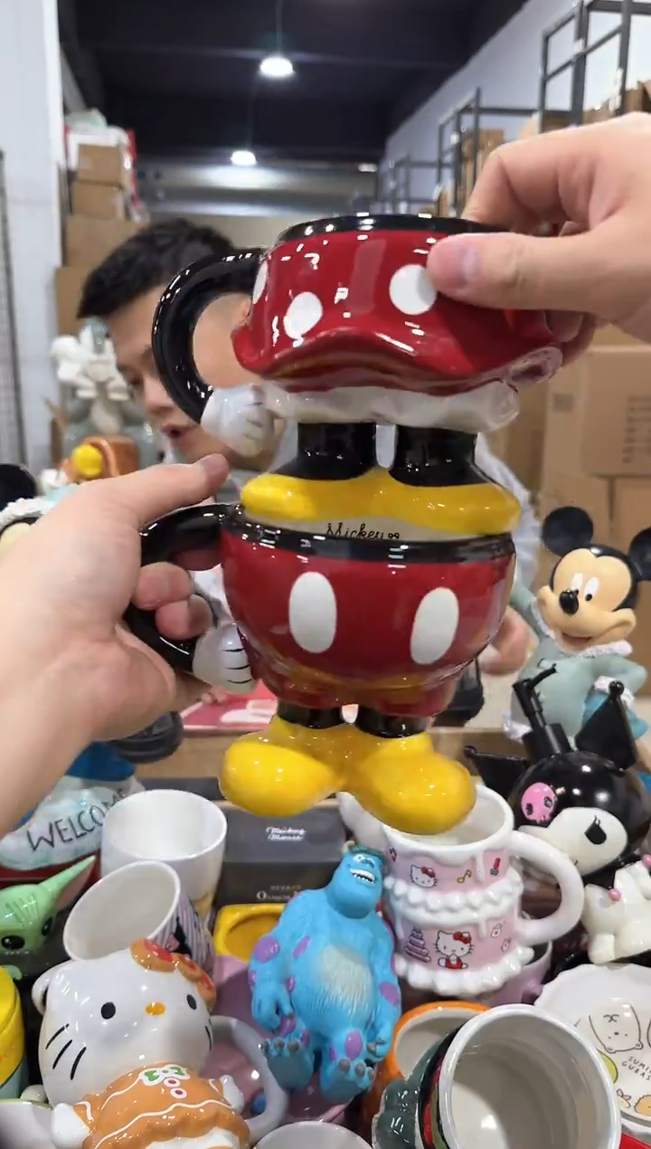 瓷片A款米奇米妮半身对杯