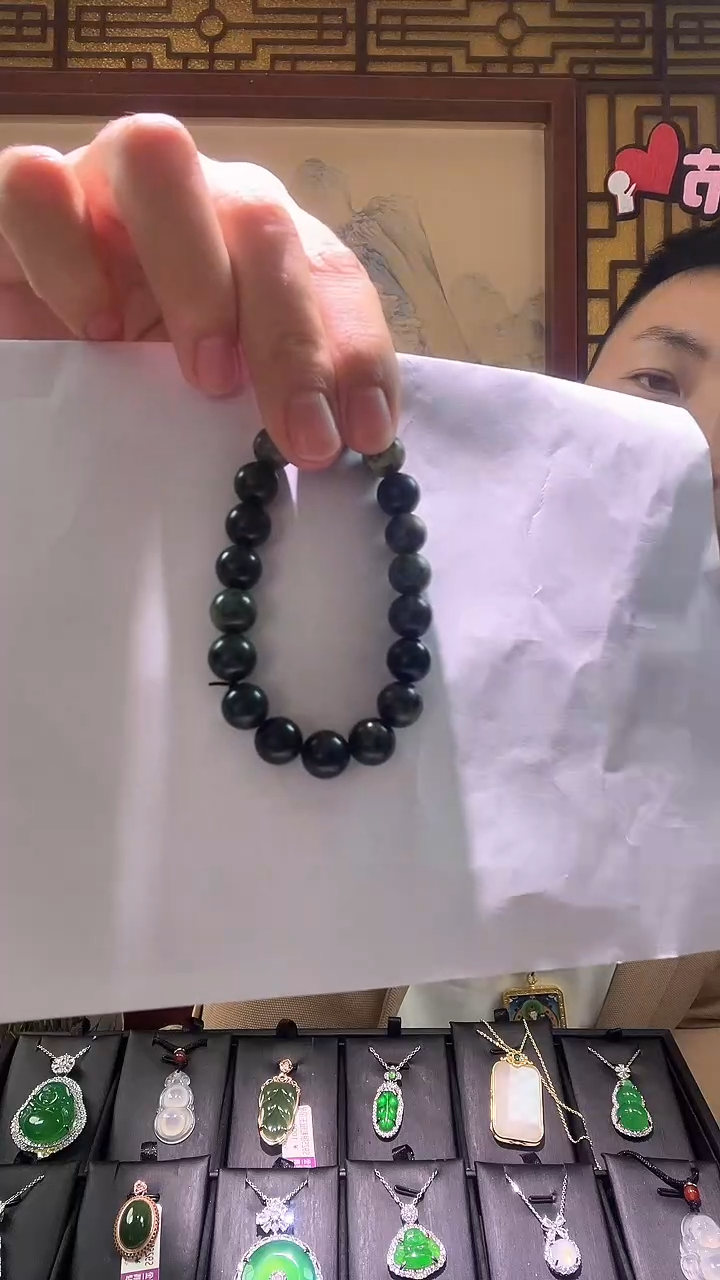 【闪购商品】蛇纹石玉手链合金药王石手串      