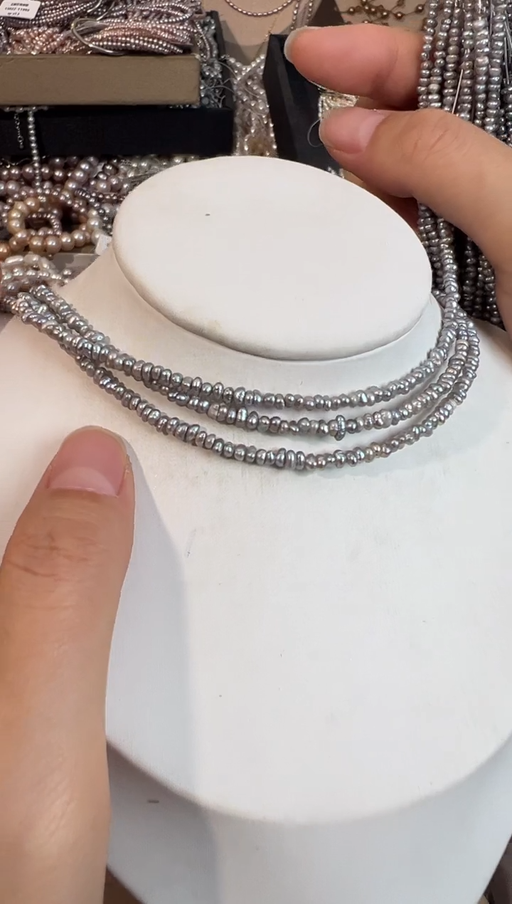 未镶嵌福利淡水珍珠强光*珍珠项链无核3-4mm左右（多样性发一）