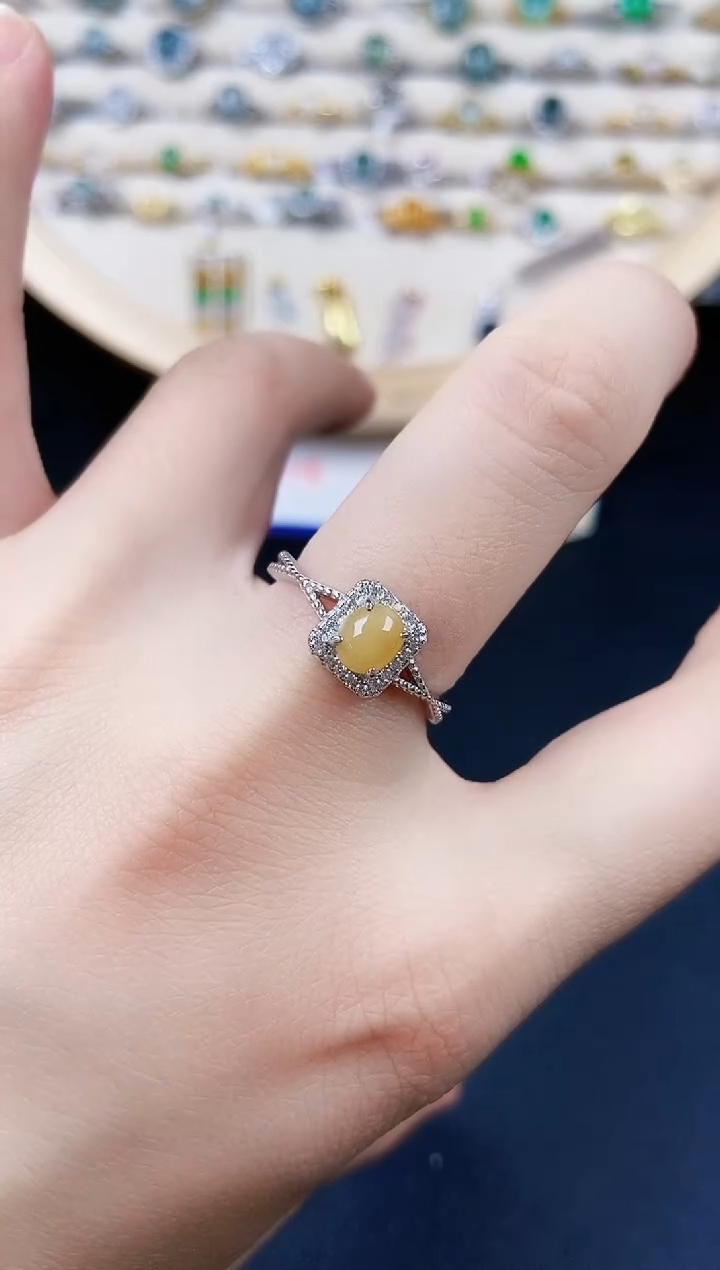 翡翠银S925镶嵌戒指646464