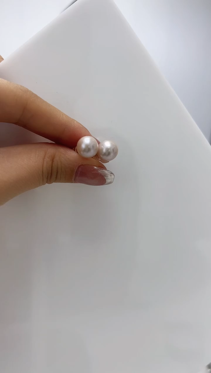 【闪购商品】淡水珍珠DA银S925镶嵌耳钉 9 B640