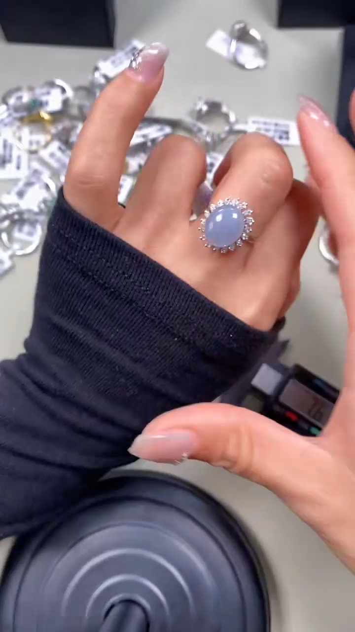 【闪购商品】翡翠戒指银S925镶嵌8971