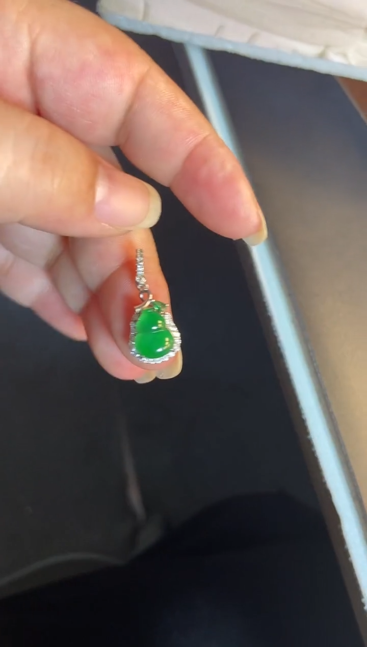 吊坠(不含链)银S925镶嵌翡翠1