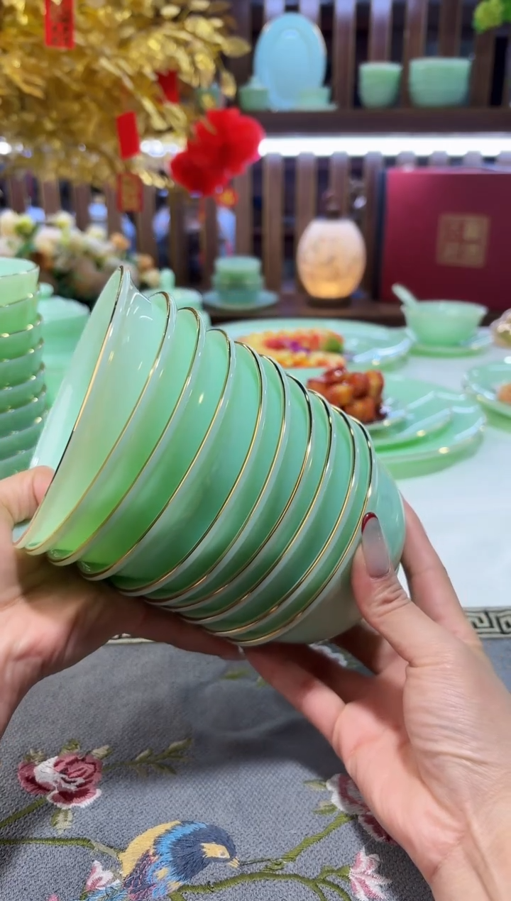 玉瓷4.5英寸饭碗10个