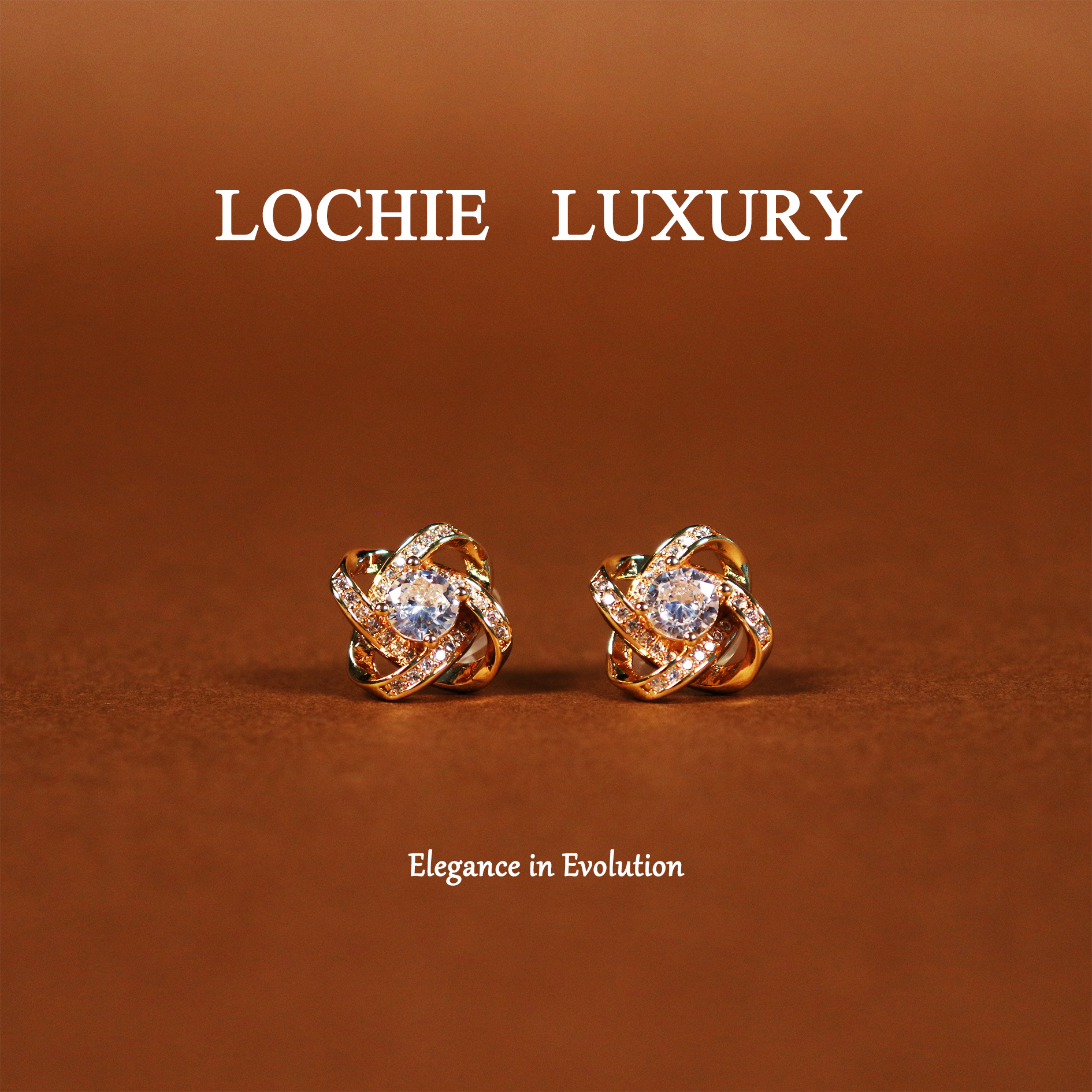 Lochie Luxury 黄铜锆石耳饰 【非你莫属】Q118莫比乌斯环锆石耳钉