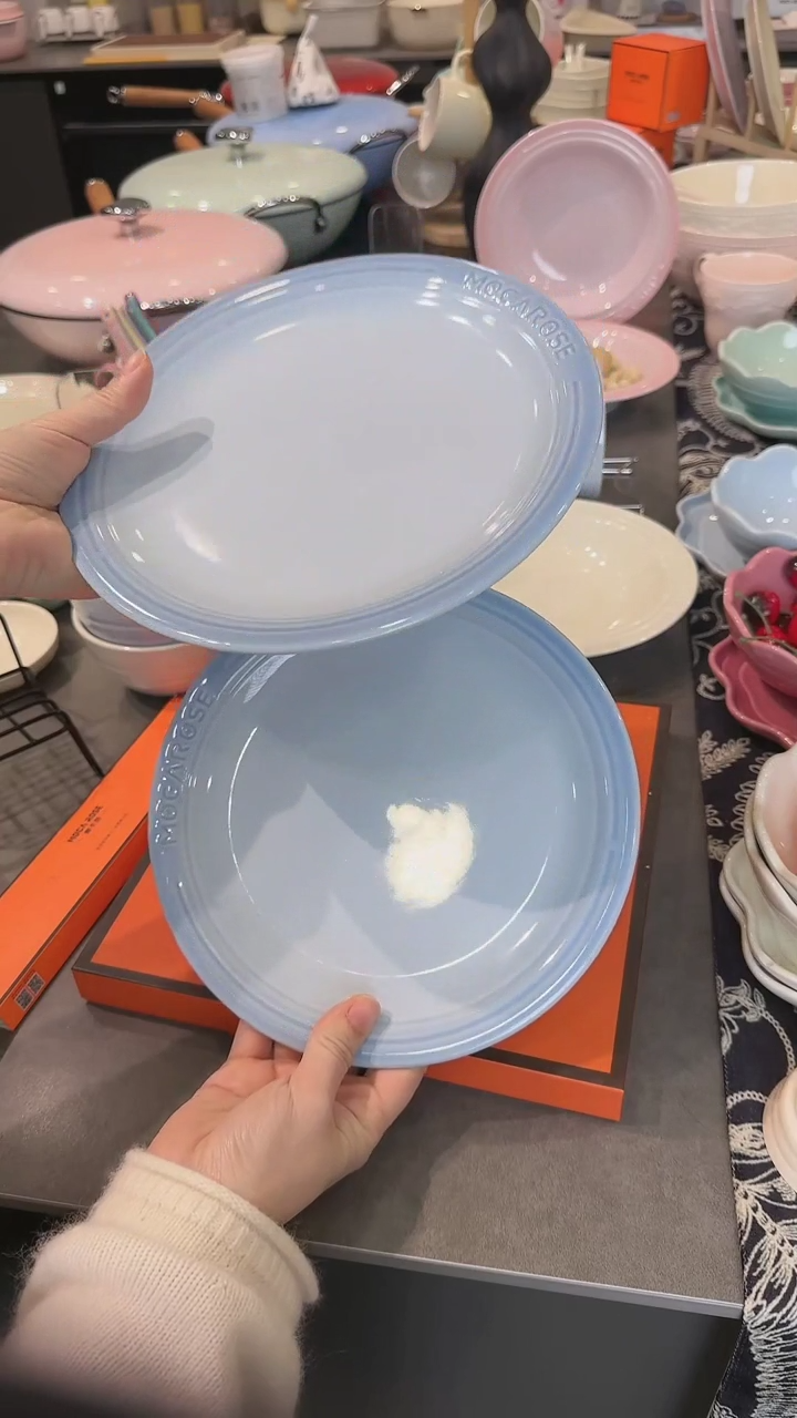 【闪购商品】瓷【2个装】尼罗蓝浅盘23cm-9英寸