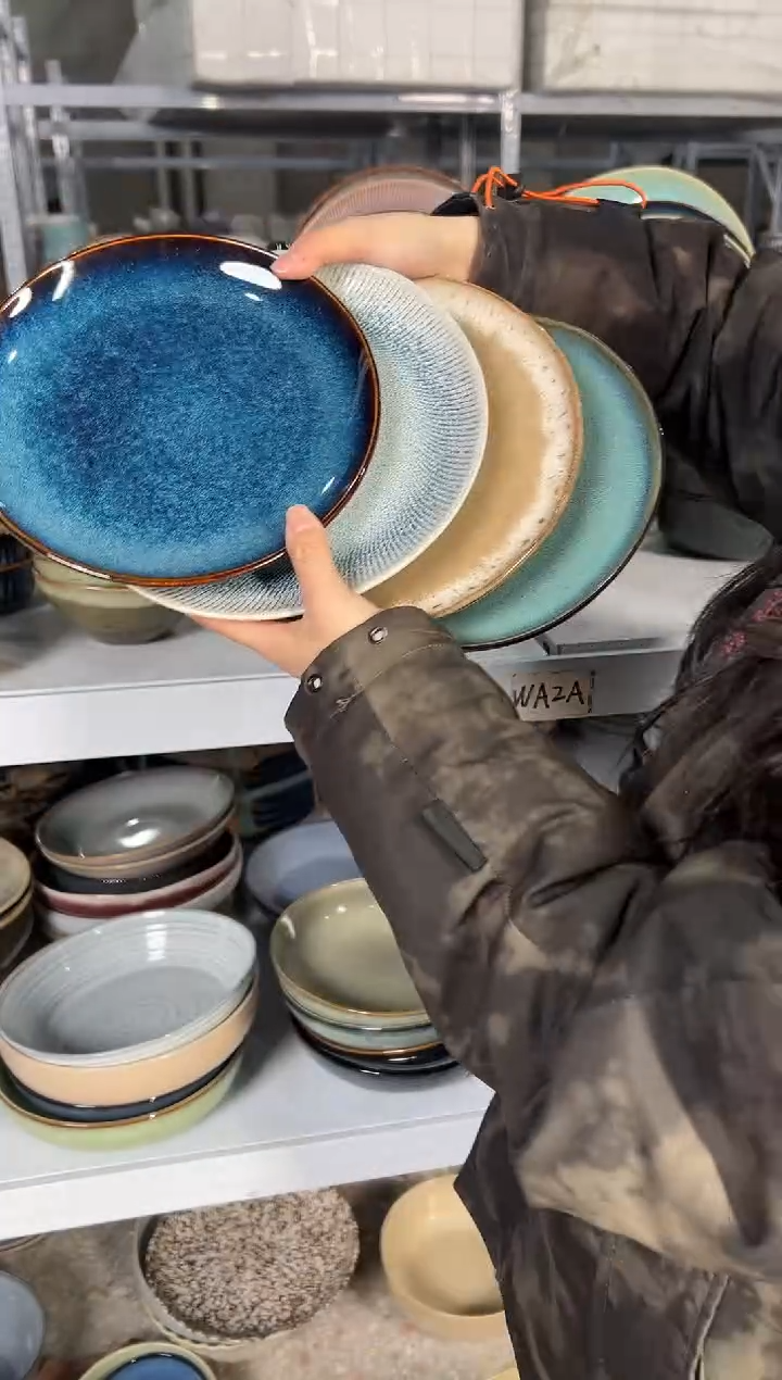 陶瓷外贸尾货瑕疵满20包邮X4 小盘8英寸