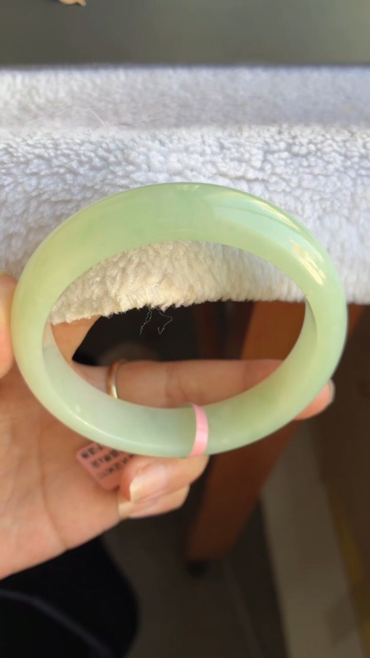 未镶嵌手镯翡翠（高货必买）果冻胶宽版甜果绿16号