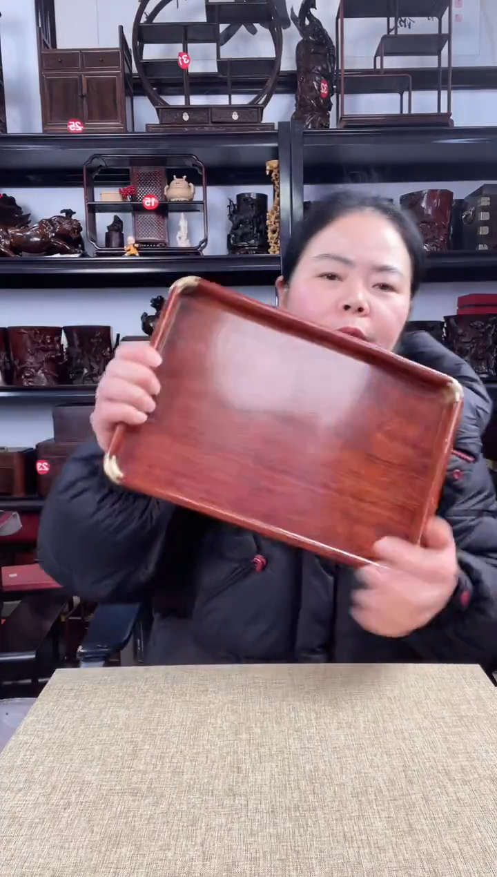 木老李红木工艺品茶托盘