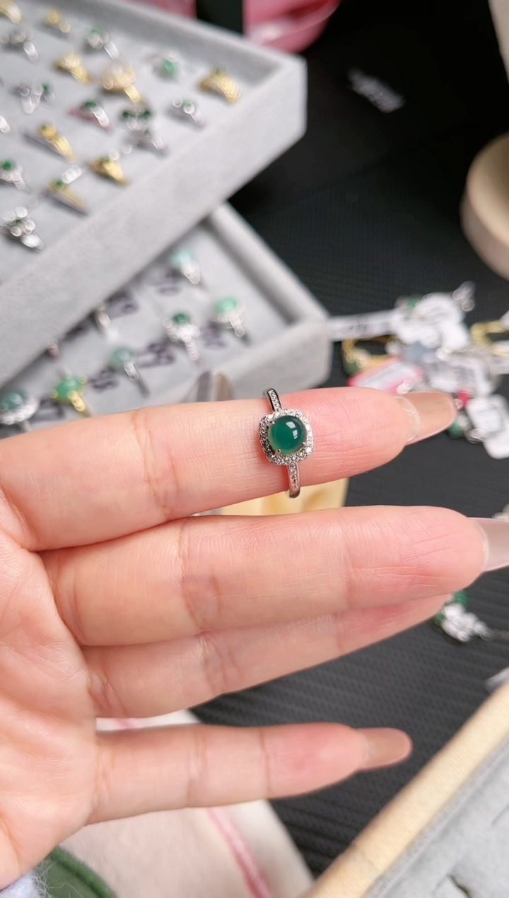 【闪购商品】玛瑙/玉髓戒指银S925镶嵌戒指玉髓