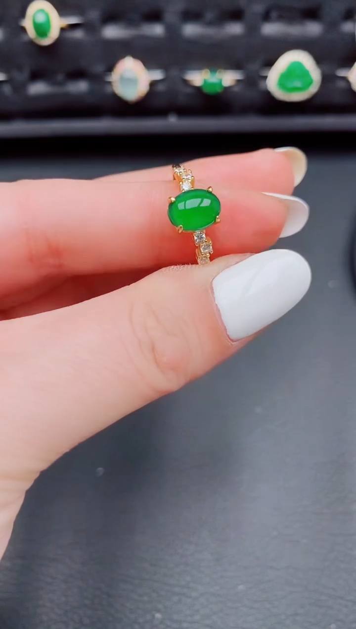 【闪购商品】翡翠戒指银S925镶嵌天然a货翡翠298