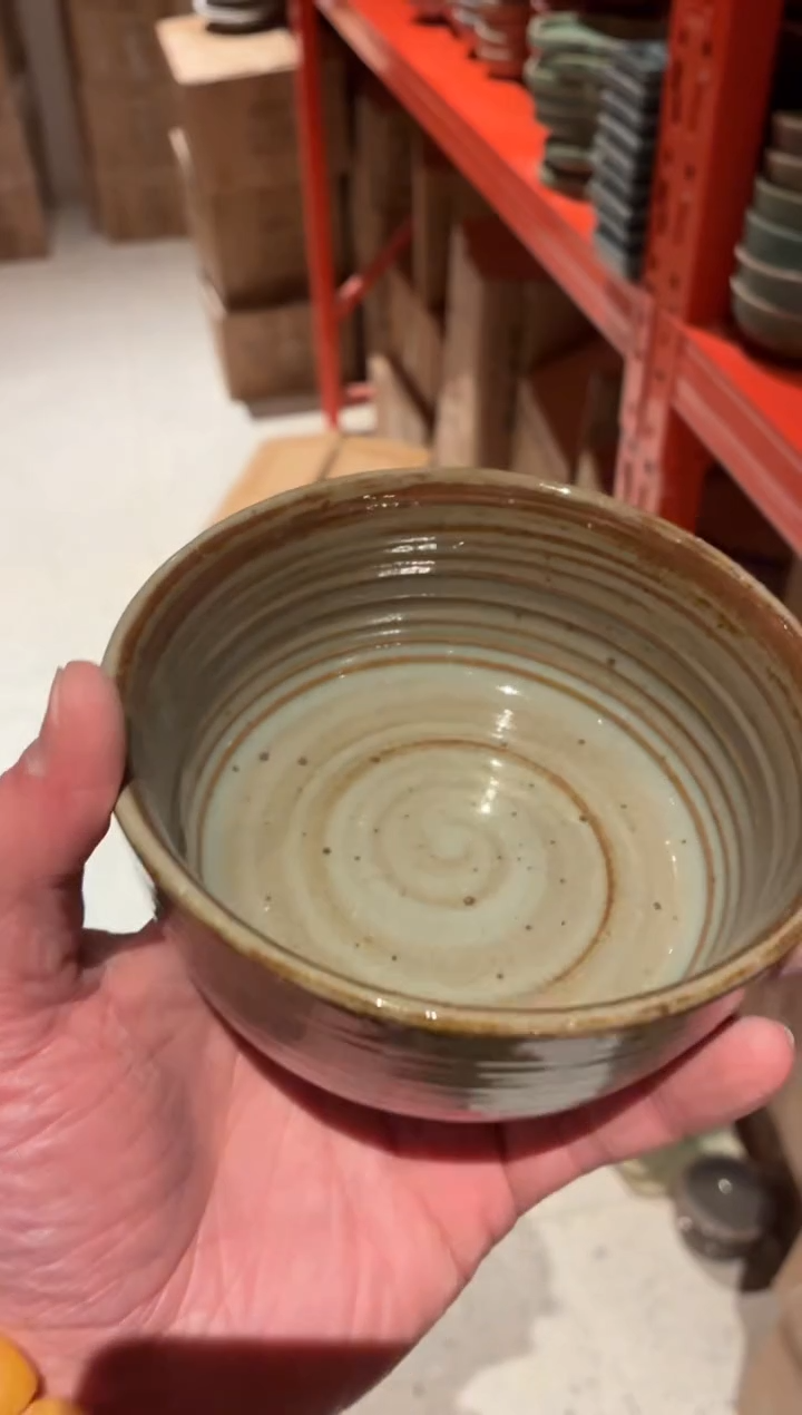瓷片S***y374灰釉立边饭碗1个