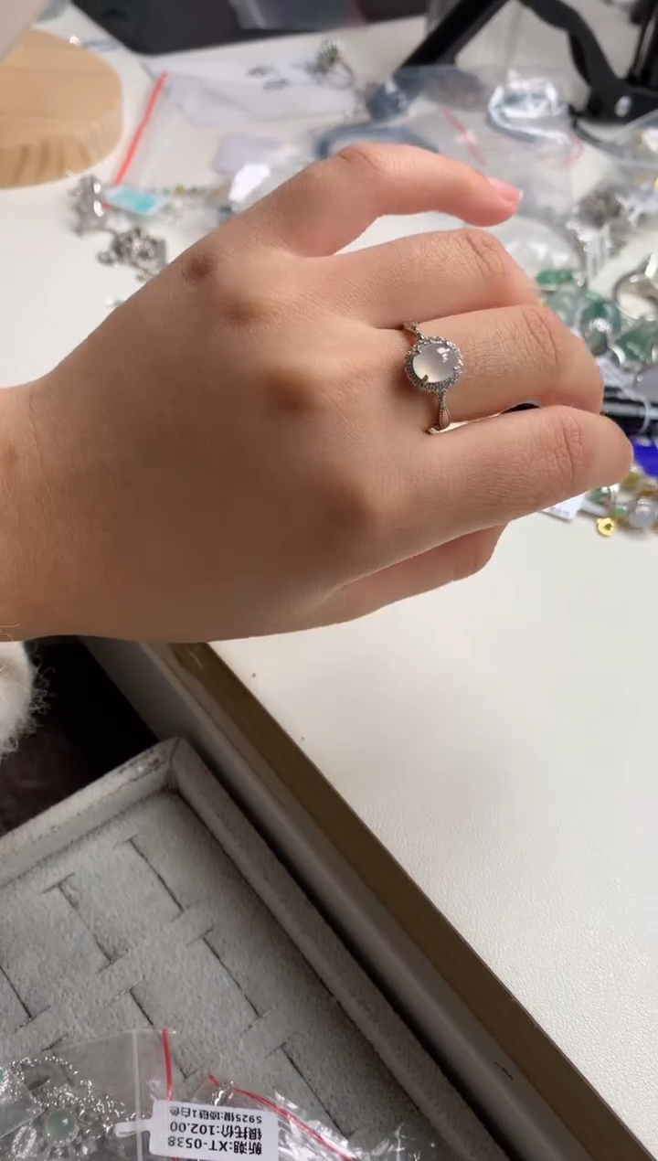 银S925镶嵌戒指翡翠22