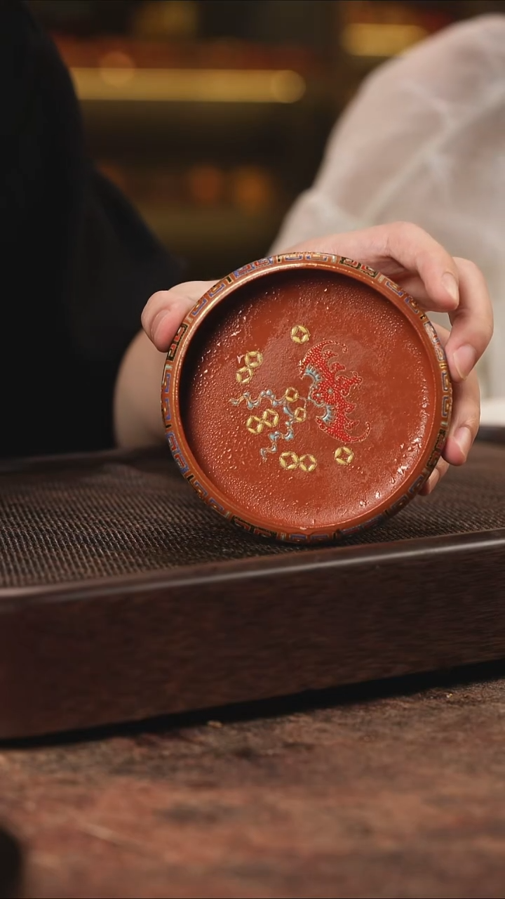 茶壶紫砂珐琅壶承