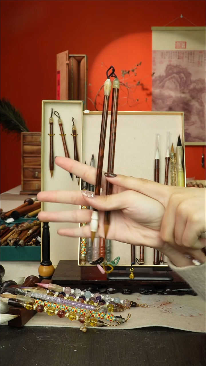 113号闪孤品高货毛笔链接 清水试笔 蘸墨不退