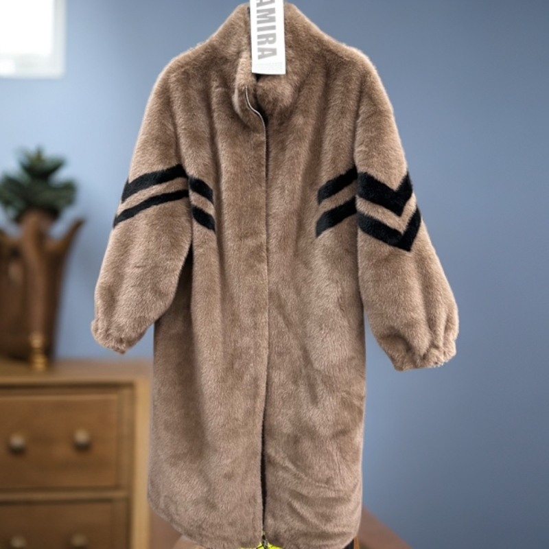 阿美拉大码女士时尚气质中长款加厚秋冬外套