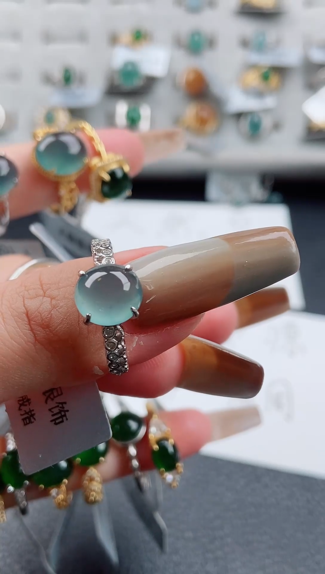 【闪购商品】翡翠戒指银S925镶嵌戒指148