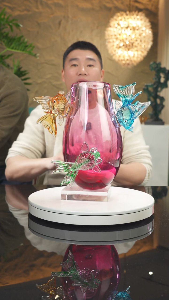 【闪购商品】摆件设计款金鱼花瓶摆件