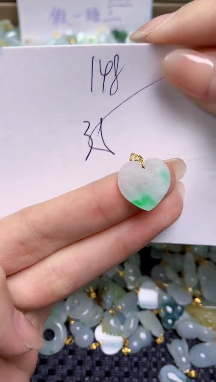 【闪购商品】翡翠颈饰18K金镶嵌天然缅甸A货翡翠