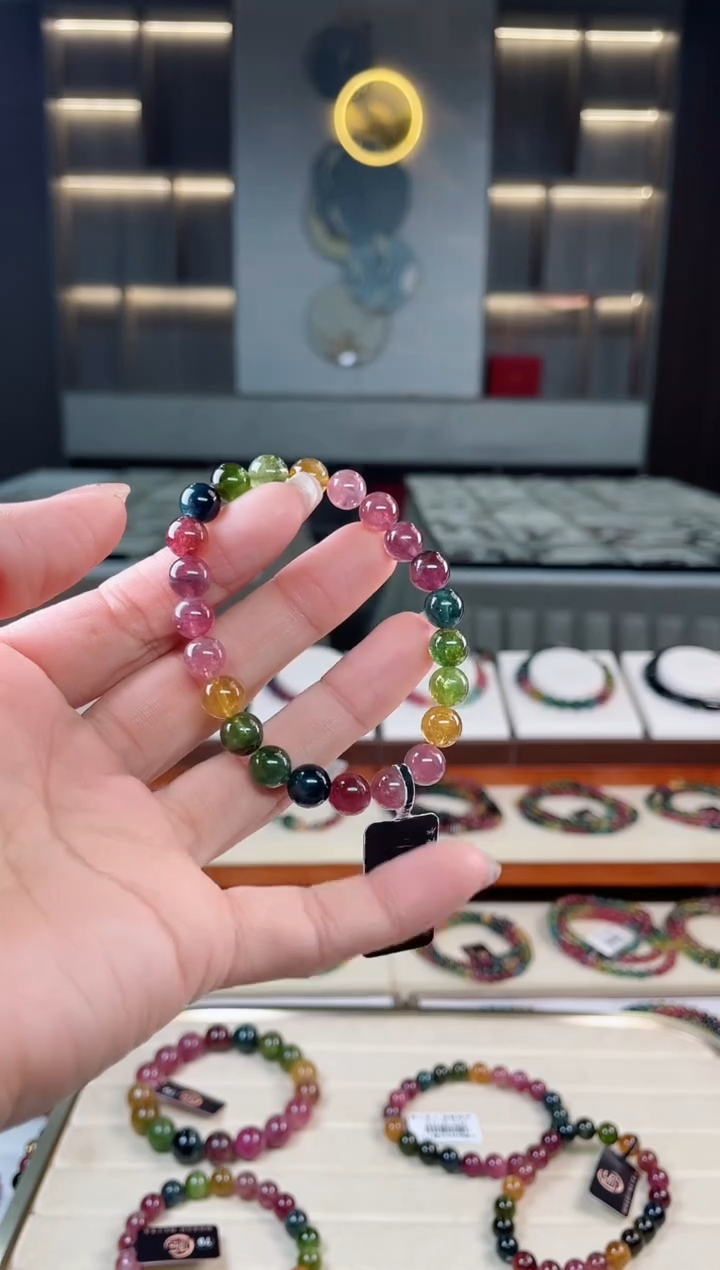 未镶嵌老矿碧玺单圈手串8mm+碧玺多样性发一条T