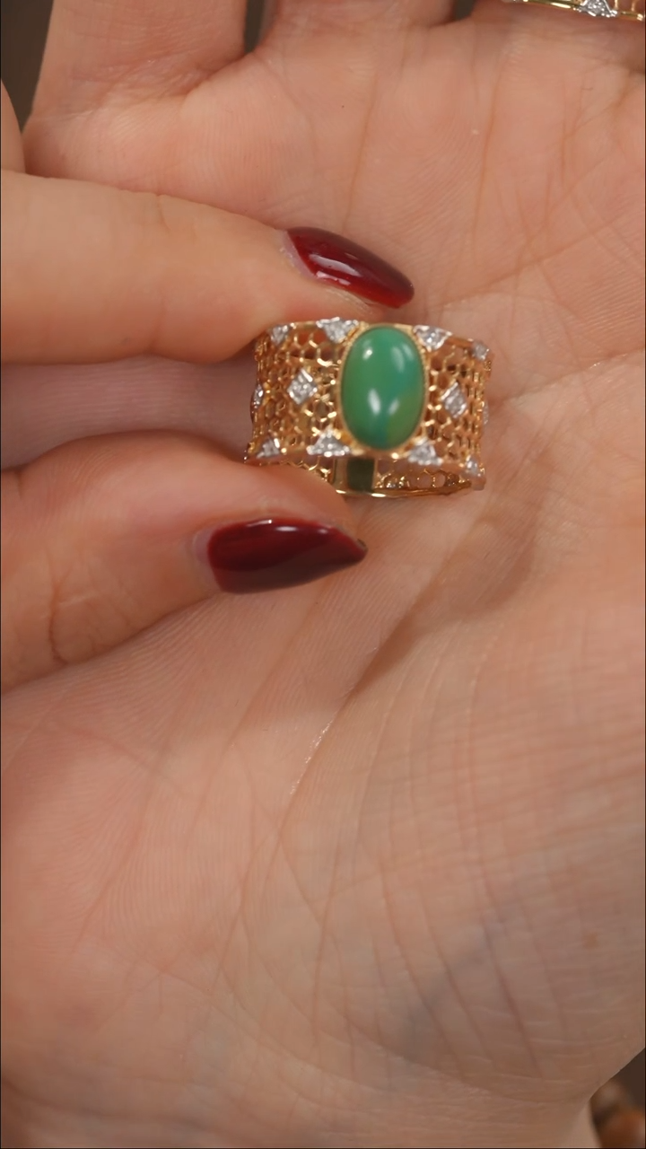 【闪购商品】绿松石戒指18K金镶嵌1