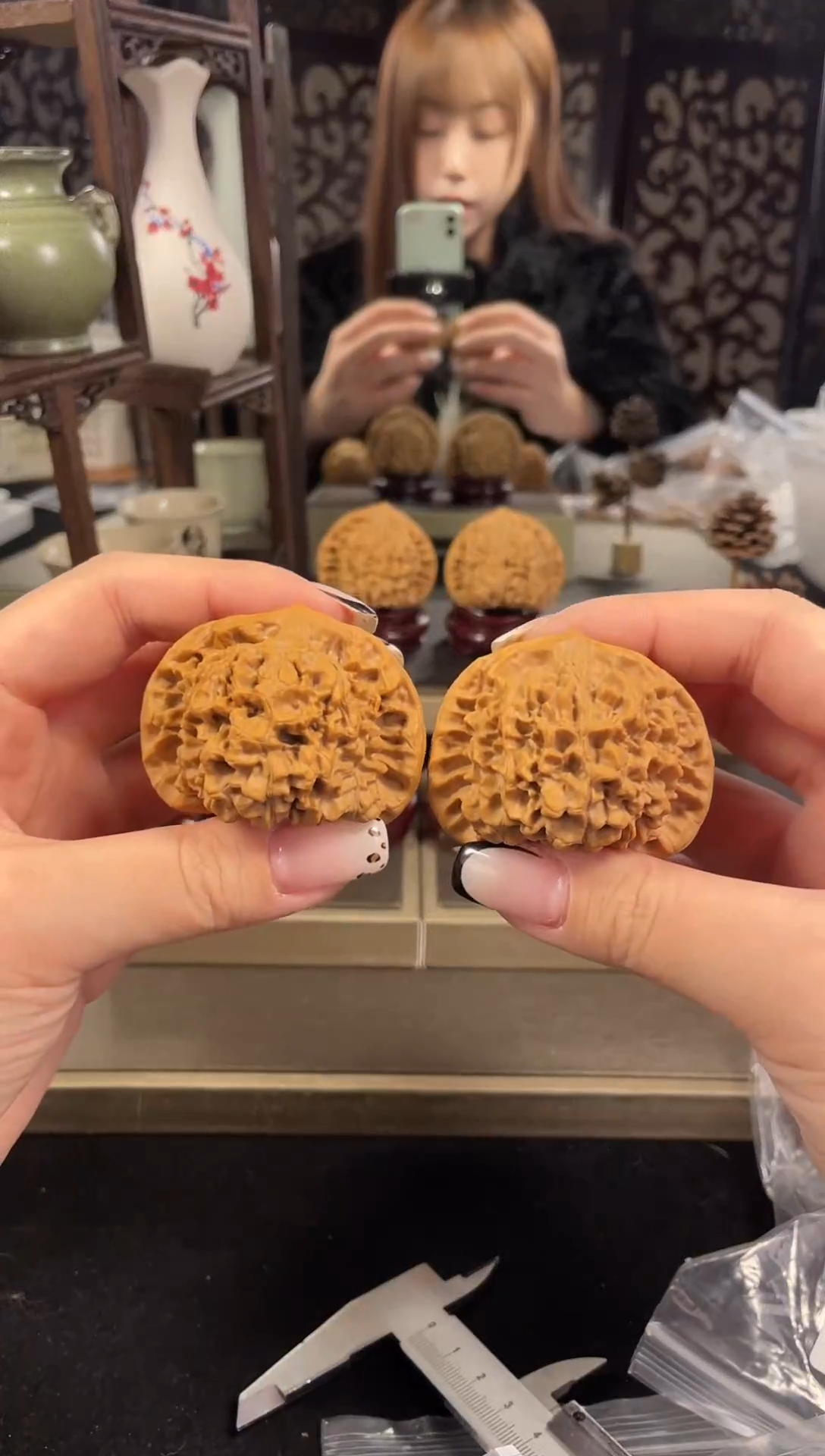 【闪购商品】文玩核桃把件官帽51尺-40