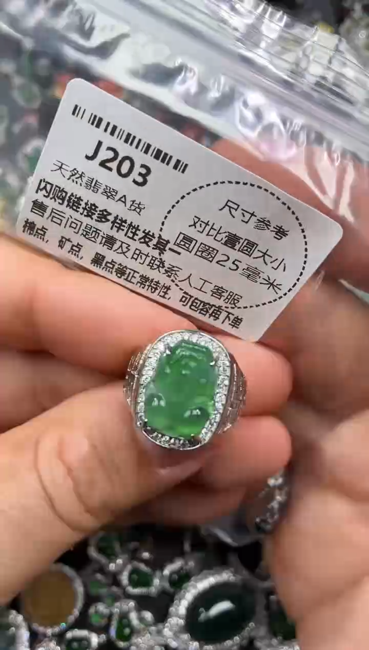 颈饰未镶嵌翡翠J203戒指