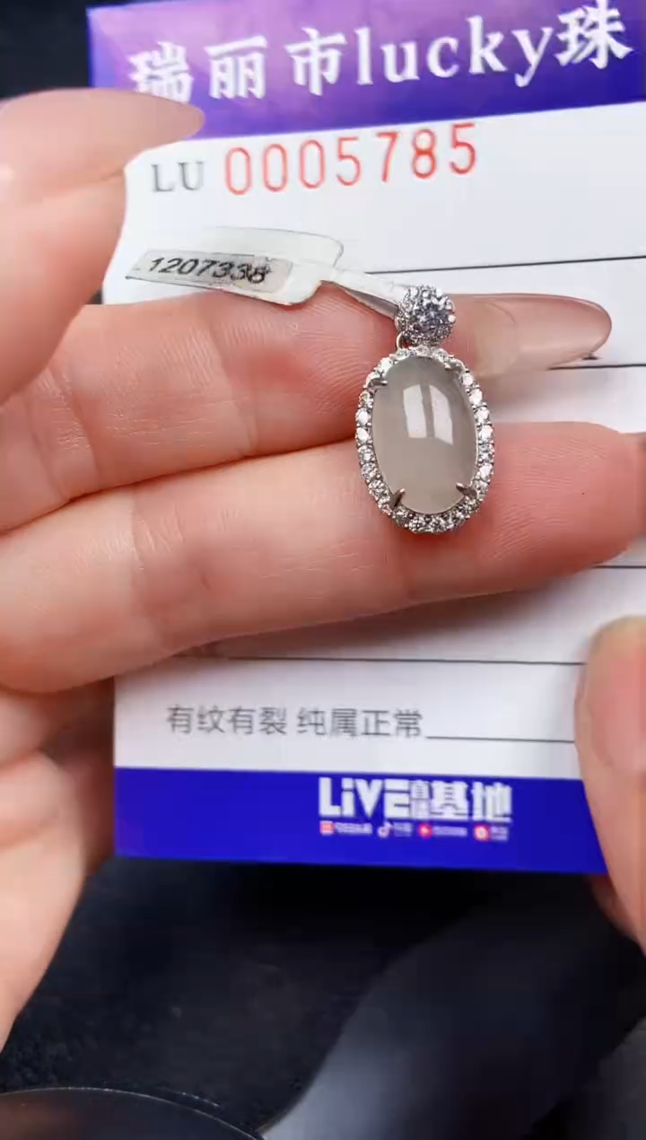 翡翠银S925镶嵌颈饰5785