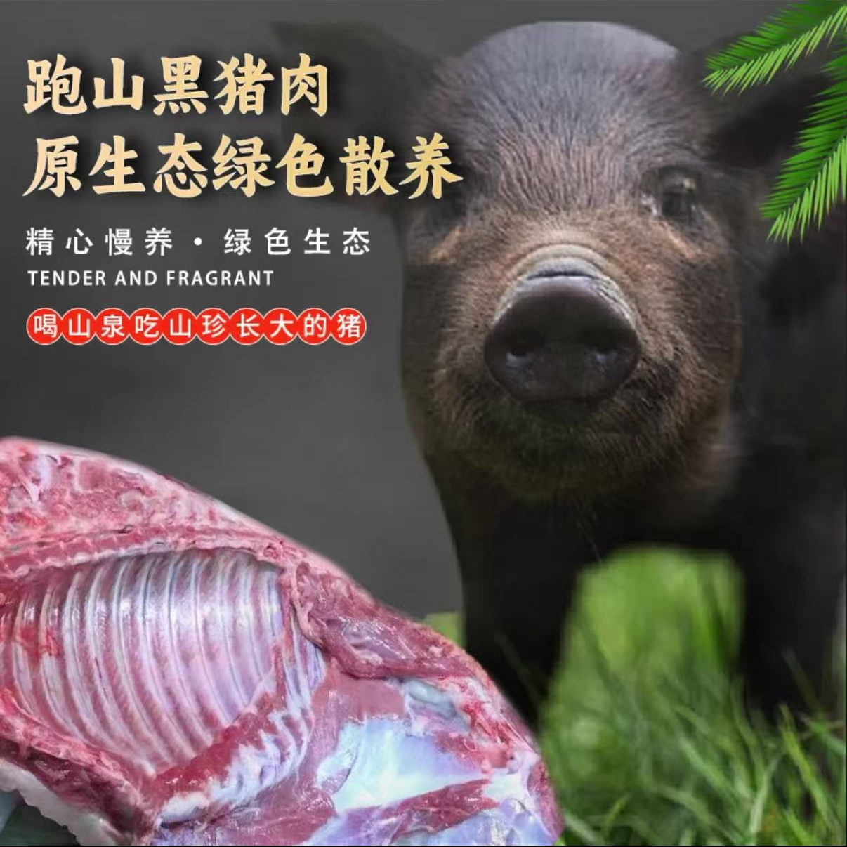 【小翠专属】跑山黑猪猪排骨3斤